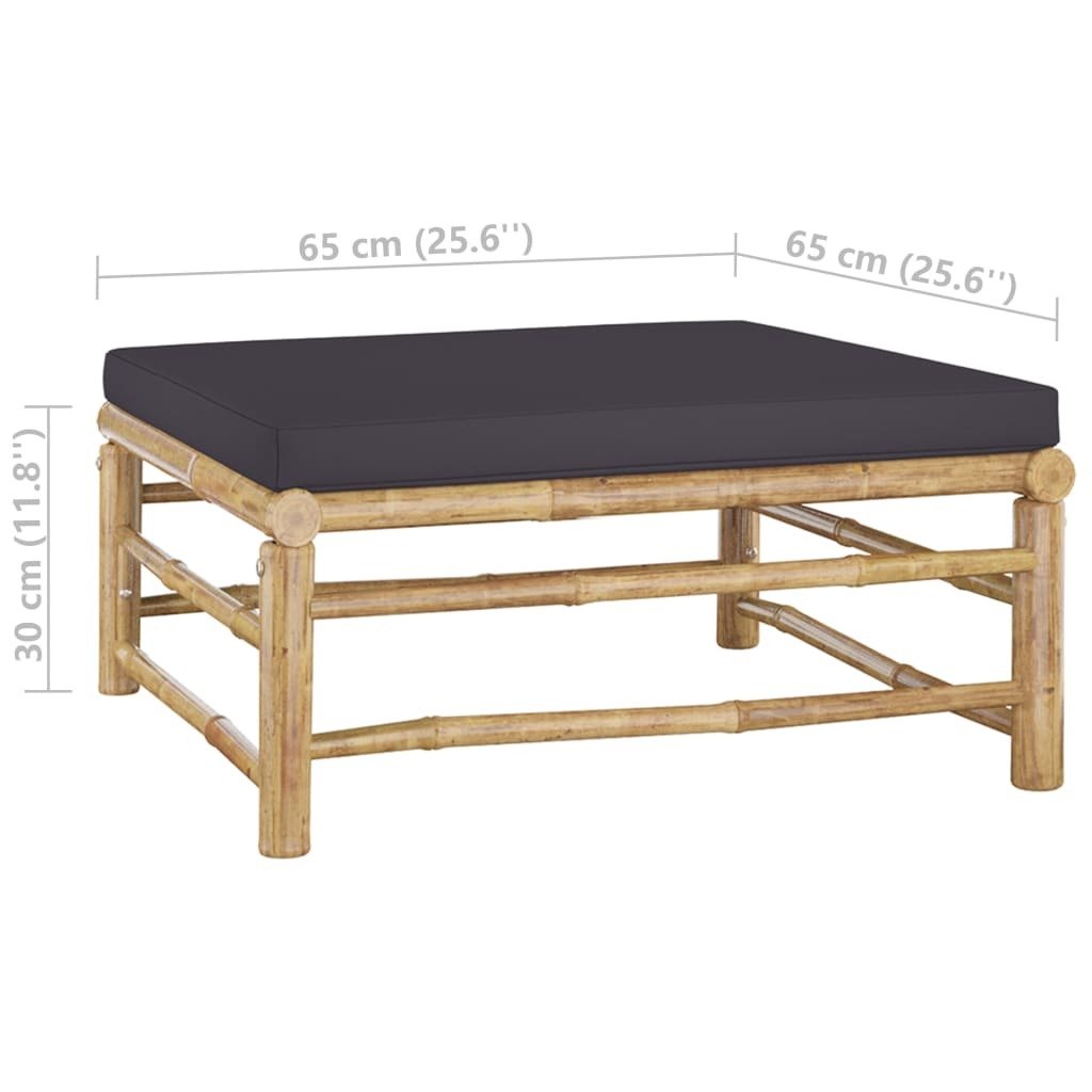 Garden Lounge Set Dark grey Bamboo, 100% polyester Standard - Galactic capuchin