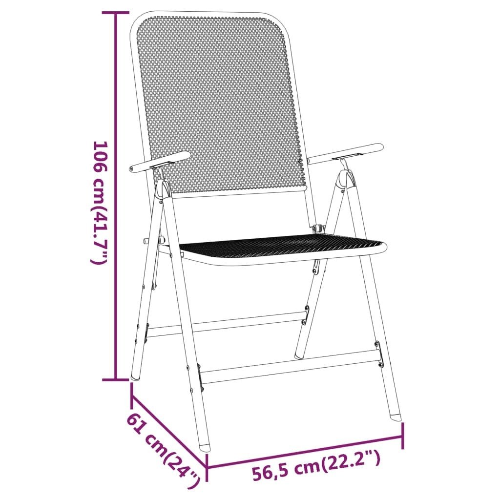 Folding Patio Chairs 2 pcs Expanded Metal Mesh Anthracite - Galactic capuchin