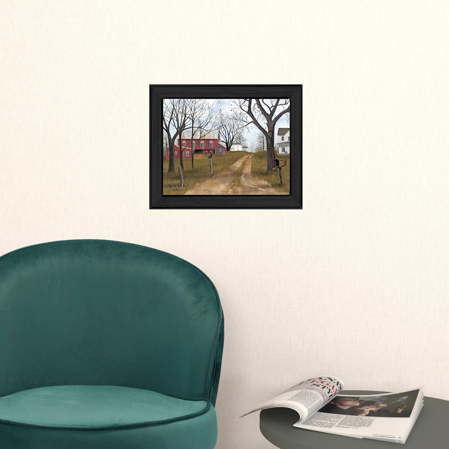 The Old Dirt Road 1 Black Framed Print Wall Art - Galactic capuchin