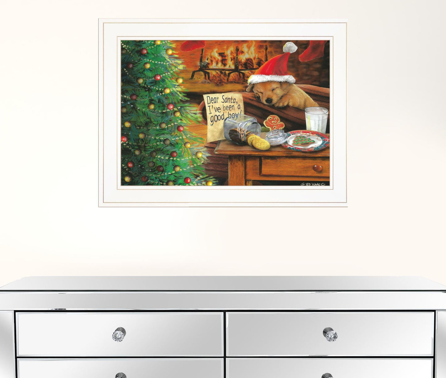 Ive Been A Good Boy 2 White Framed Print Wall Art - Galactic capuchin