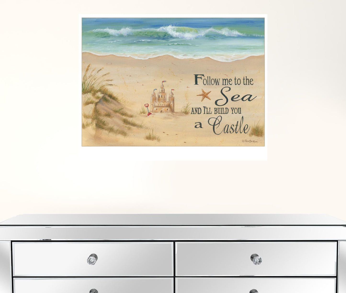 Sand Castle 1 White Framed Print Wall Art - Galactic capuchin