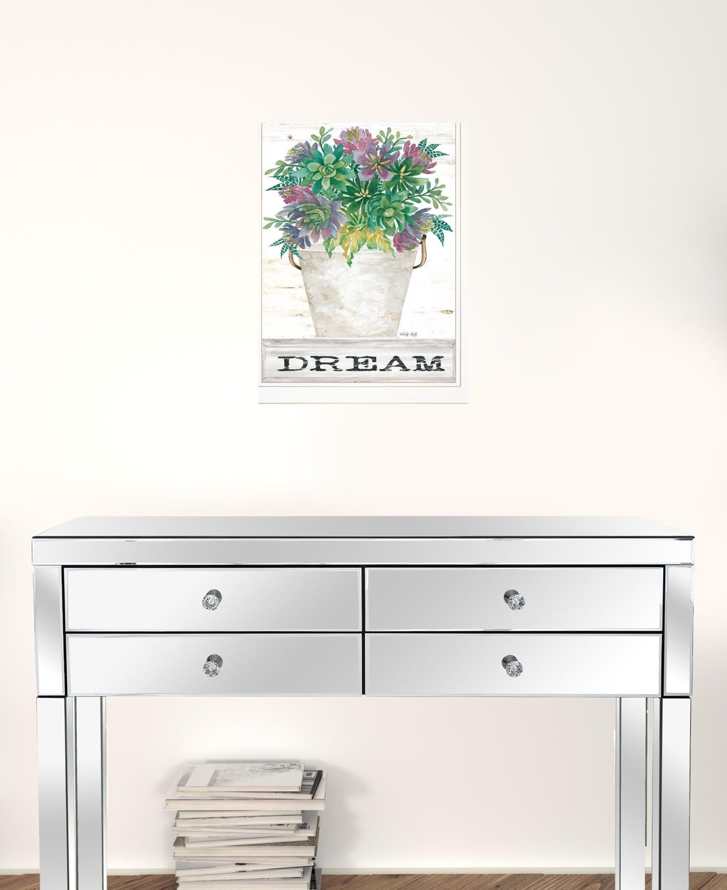 Dream Succulents 2 White Framed Print Wall Art - Galactic capuchin