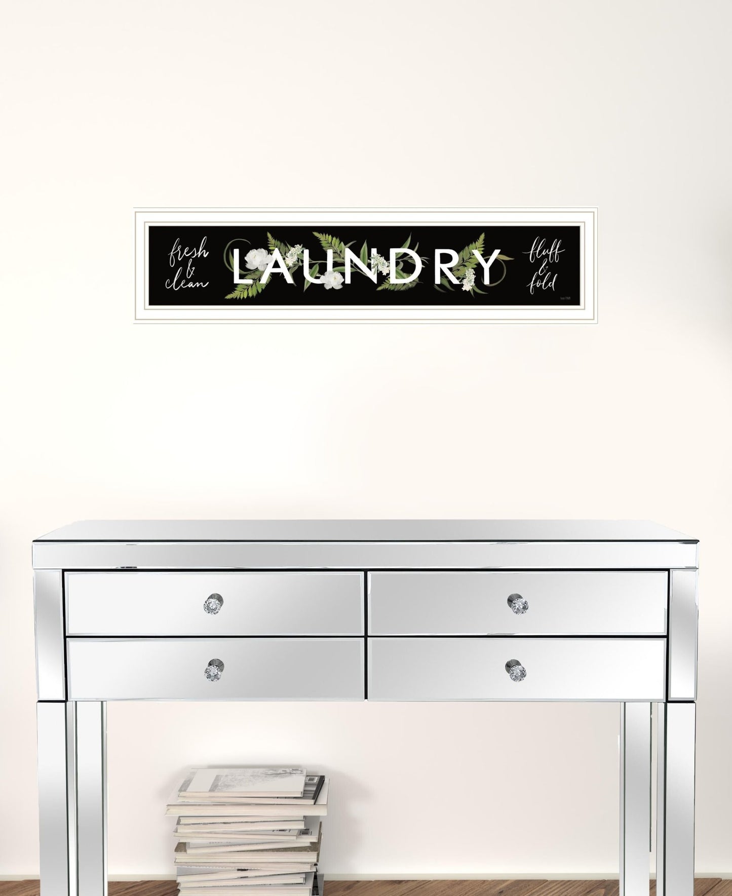 Laundry Fresh and Clean 2 White Framed Print Bathroom Wall Art - Galactic capuchin
