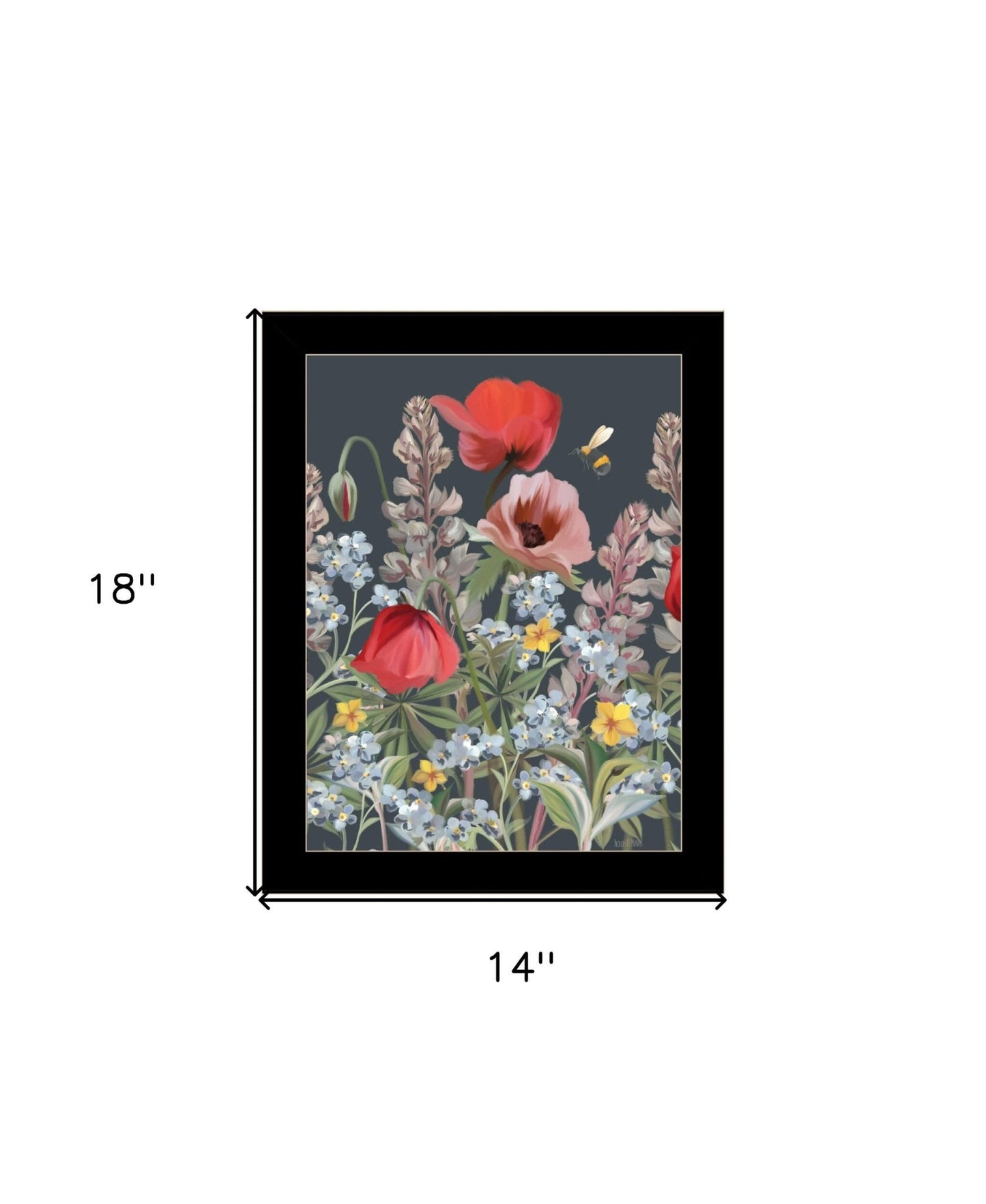 Summer Garden Buzz Black Framed Print Wall Art - Galactic capuchin