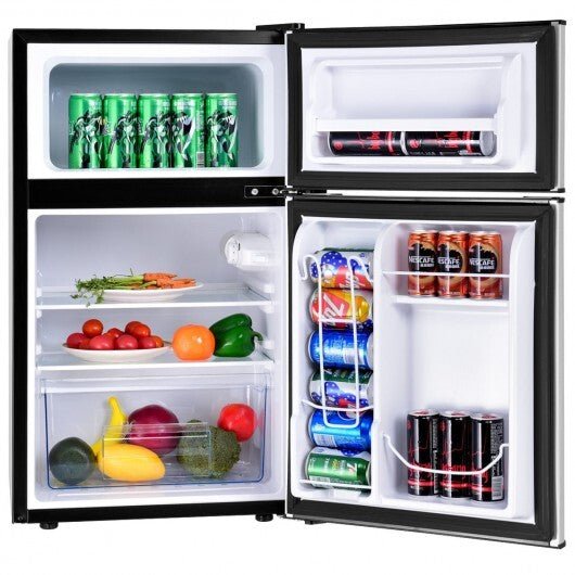 3.2 cu ft. Compact Stainless Steel Refrigerator - Gray - Color: Gray - Galactic capuchin