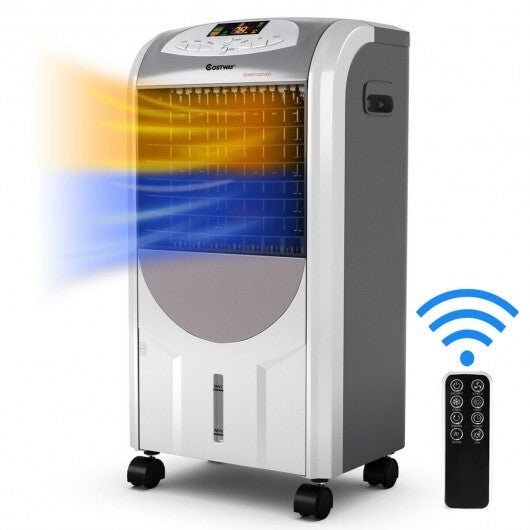 Portable Air Cooler Fan with Heater and Humidifier Function - Color: Gray - Galactic capuchin