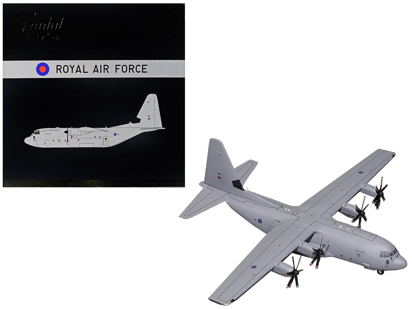 Lockheed C - 130J Super Hercules Transport Aircraft "British Royal Air Force" Gray "Gemini 200" Series 1/200 Diecast Model Airplane by GeminiJets - Galactic capuchin