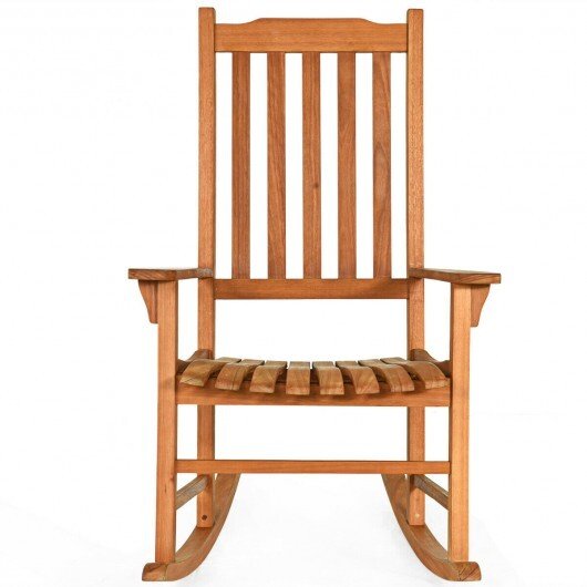 Outdoor Rocking Chair Single Rocker for Patio Deck - Color: Natural - Galactic capuchin