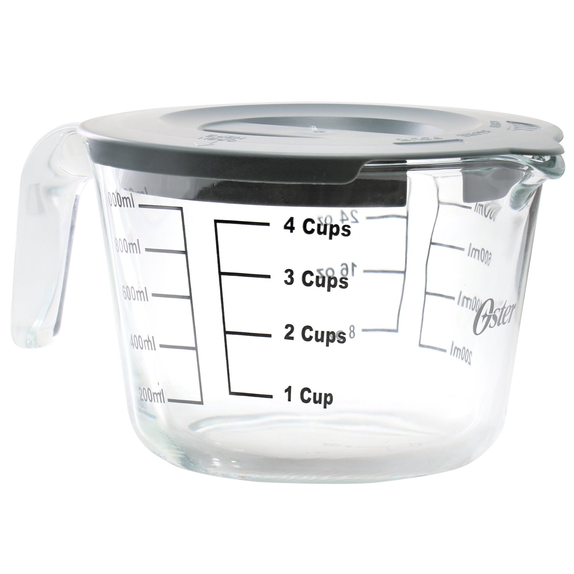 Oster Coolidge 4 Cup Clear Glass Measuring Cup with Snap on Lid - Galactic capuchin