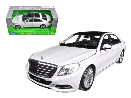 Mercedes Benz S Class with Sunroof White "NEX Models" 1/24 Diecast Model Car by Welly - Galactic capuchin