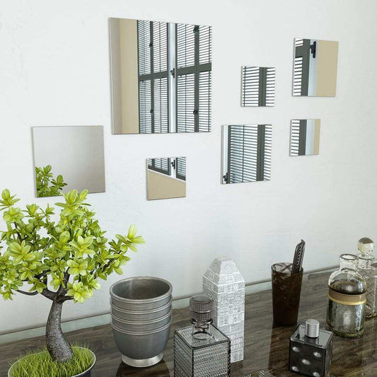 Wall Mirror Set of 7 Transparent Glass Small Decorative Inlays - Galactic capuchin