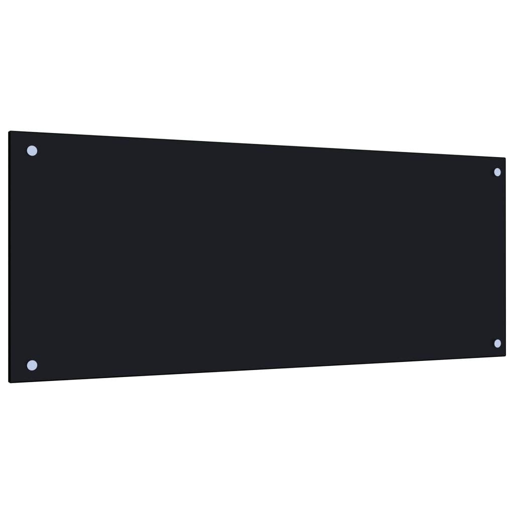 Kitchen Backsplash Black 39.4"x15.7" Tempered Glass - Galactic capuchin