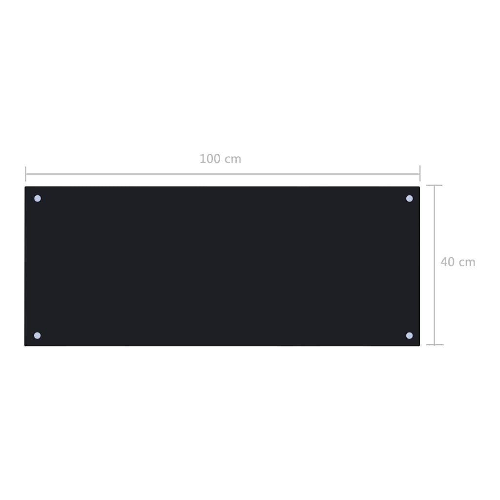 Kitchen Backsplash Black 39.4"x15.7" Tempered Glass - Galactic capuchin