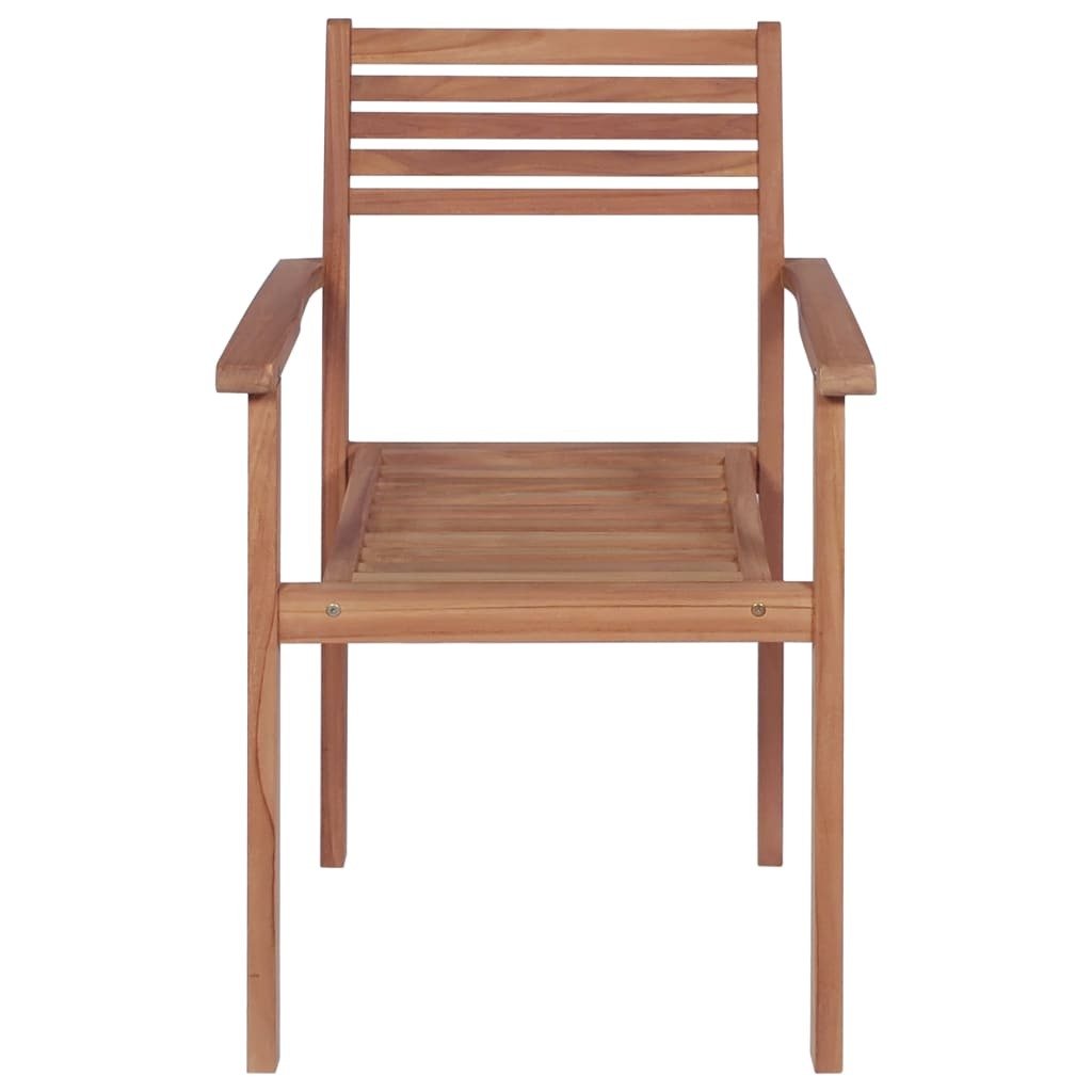 Patio Chairs 2 pcs with Cream White Cushions Solid Teak Wood - Galactic capuchin