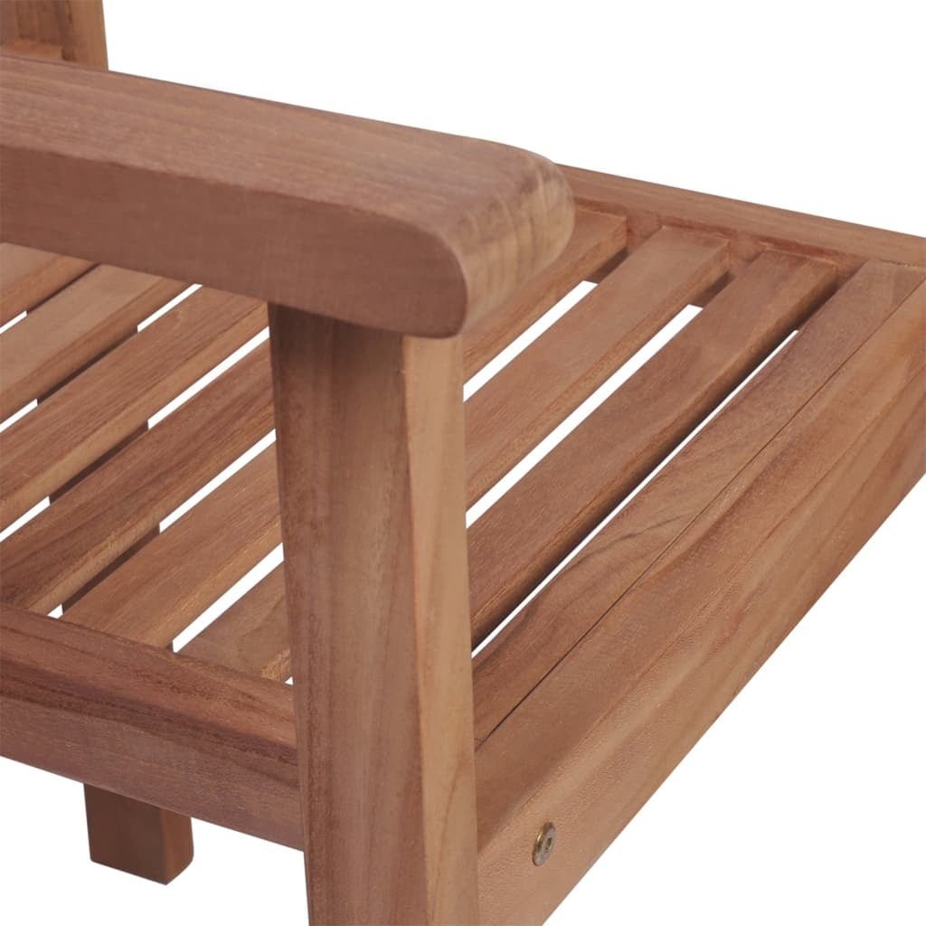 Patio Chairs 2 pcs with Cream White Cushions Solid Teak Wood - Galactic capuchin