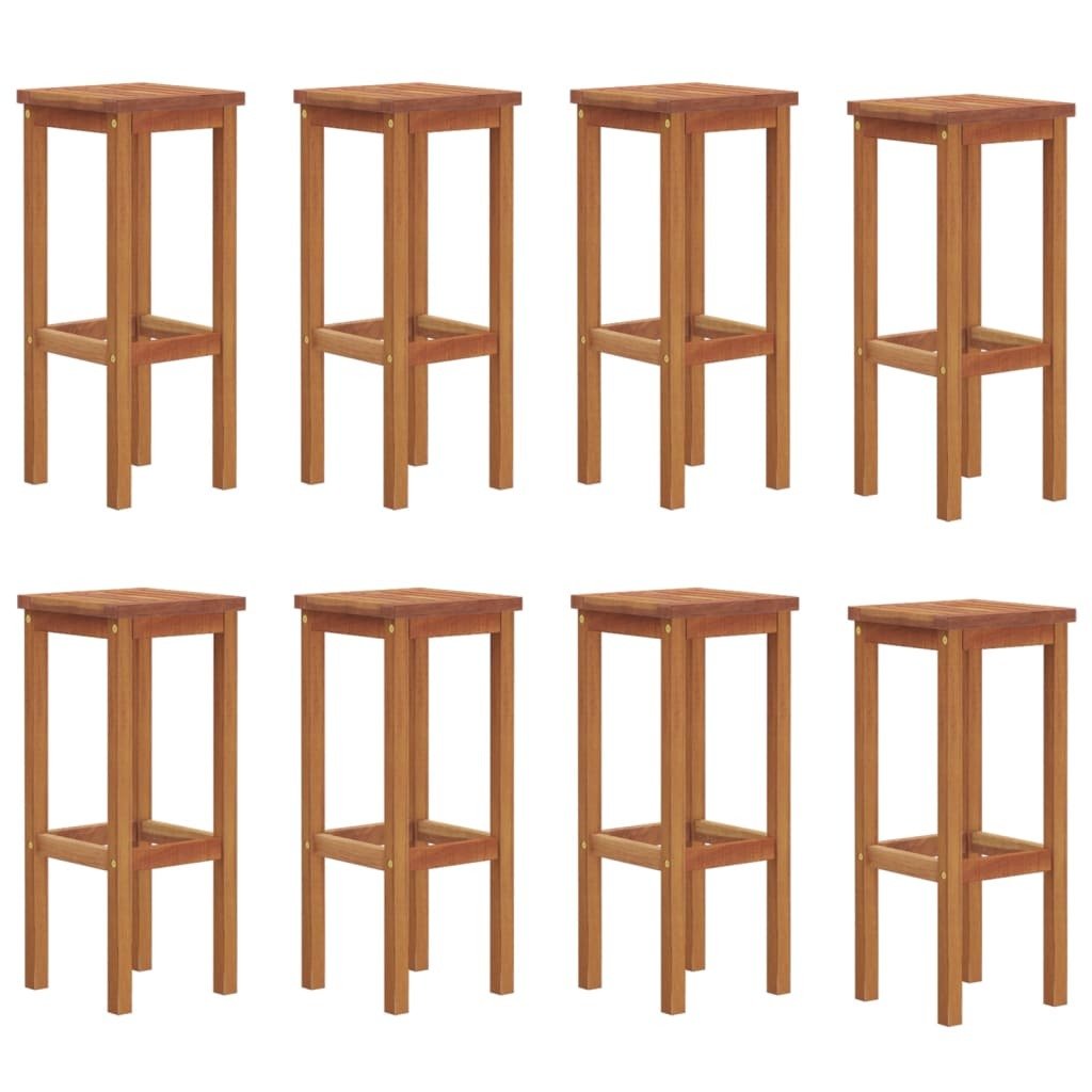 Bar Stools 8 pcs Solid Wood Acacia - Galactic capuchin