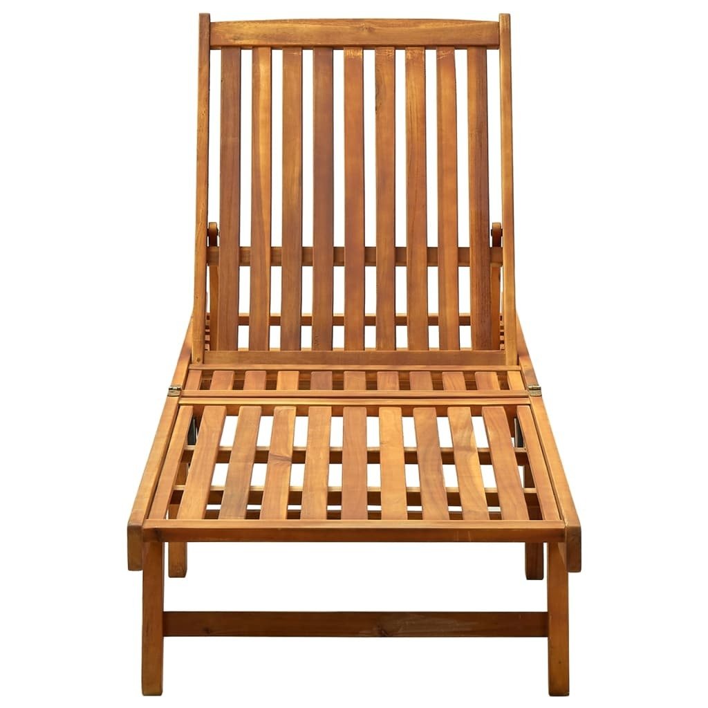Sun Lounger Solid Acacia Wood - Galactic capuchin