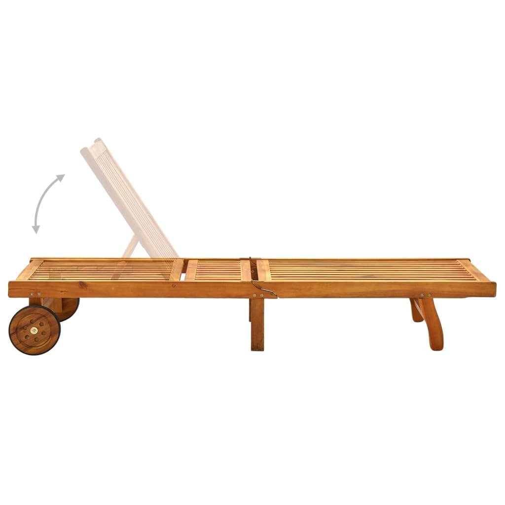 Sun Lounger Solid Acacia Wood - Galactic capuchin