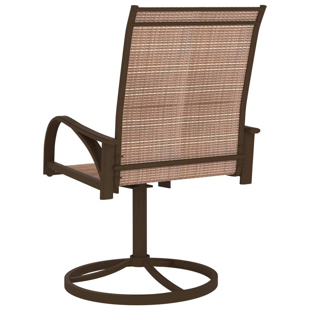 Garden Chair Set of 2 Brown Textilene, Powder - Coated Steel - Galactic capuchin