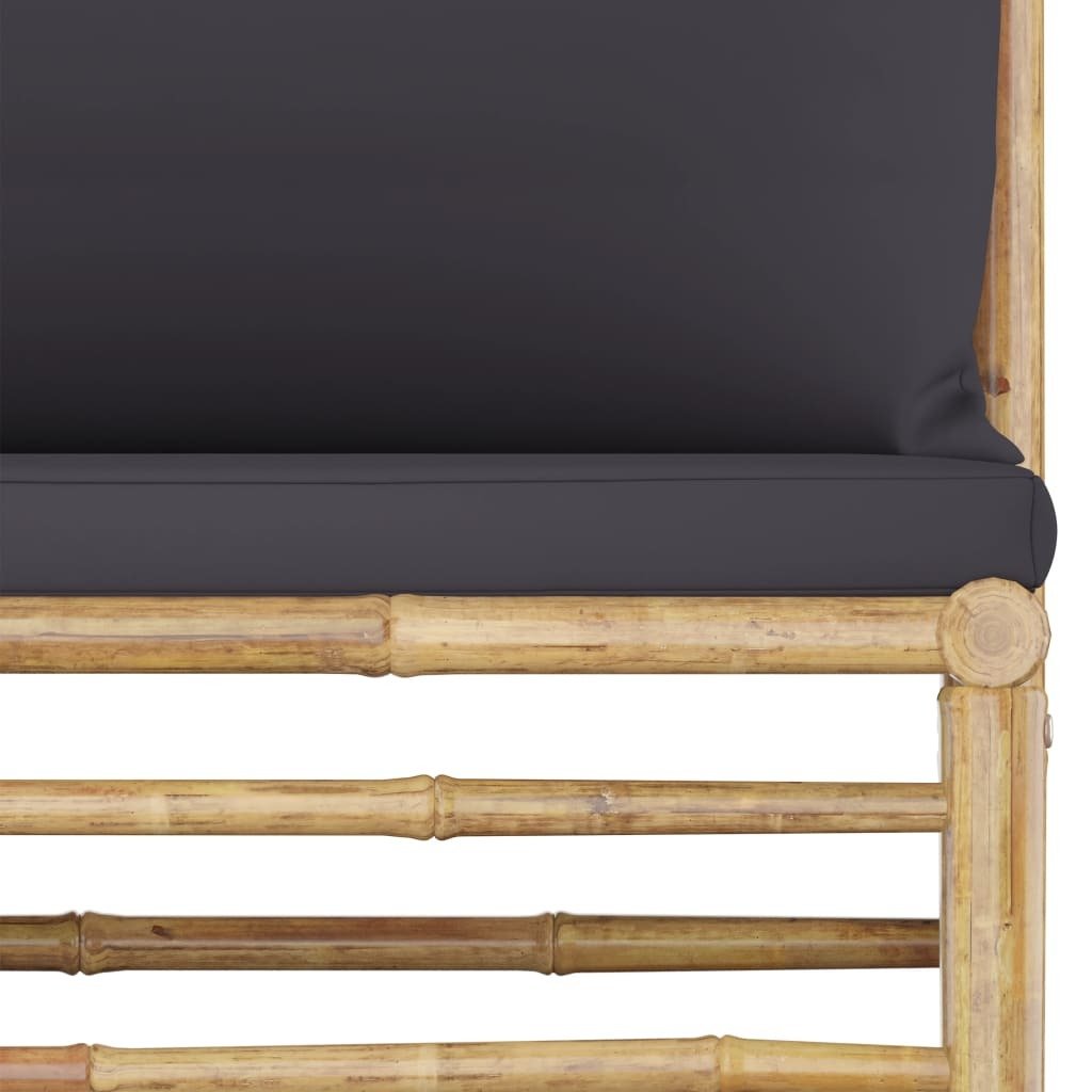 Garden Lounge Set Dark grey Bamboo, 100% polyester Standard - Galactic capuchin