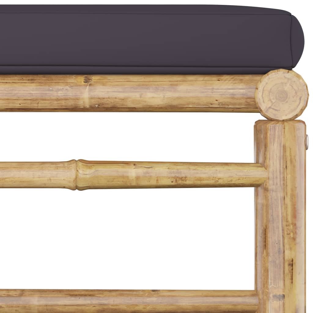 Garden Lounge Set Dark grey Bamboo, 100% polyester Standard - Galactic capuchin