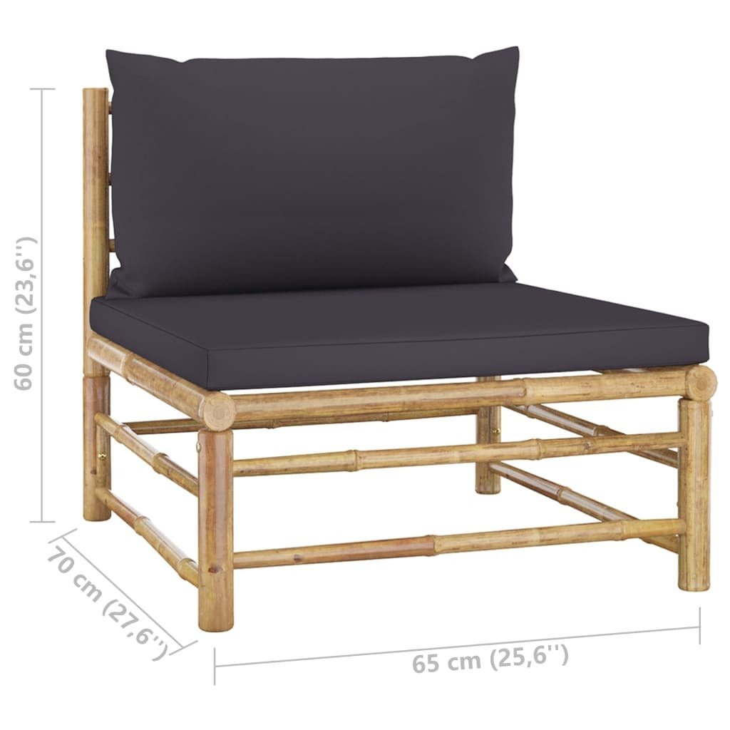 Garden Lounge Set Dark grey Bamboo, 100% polyester Standard - Galactic capuchin