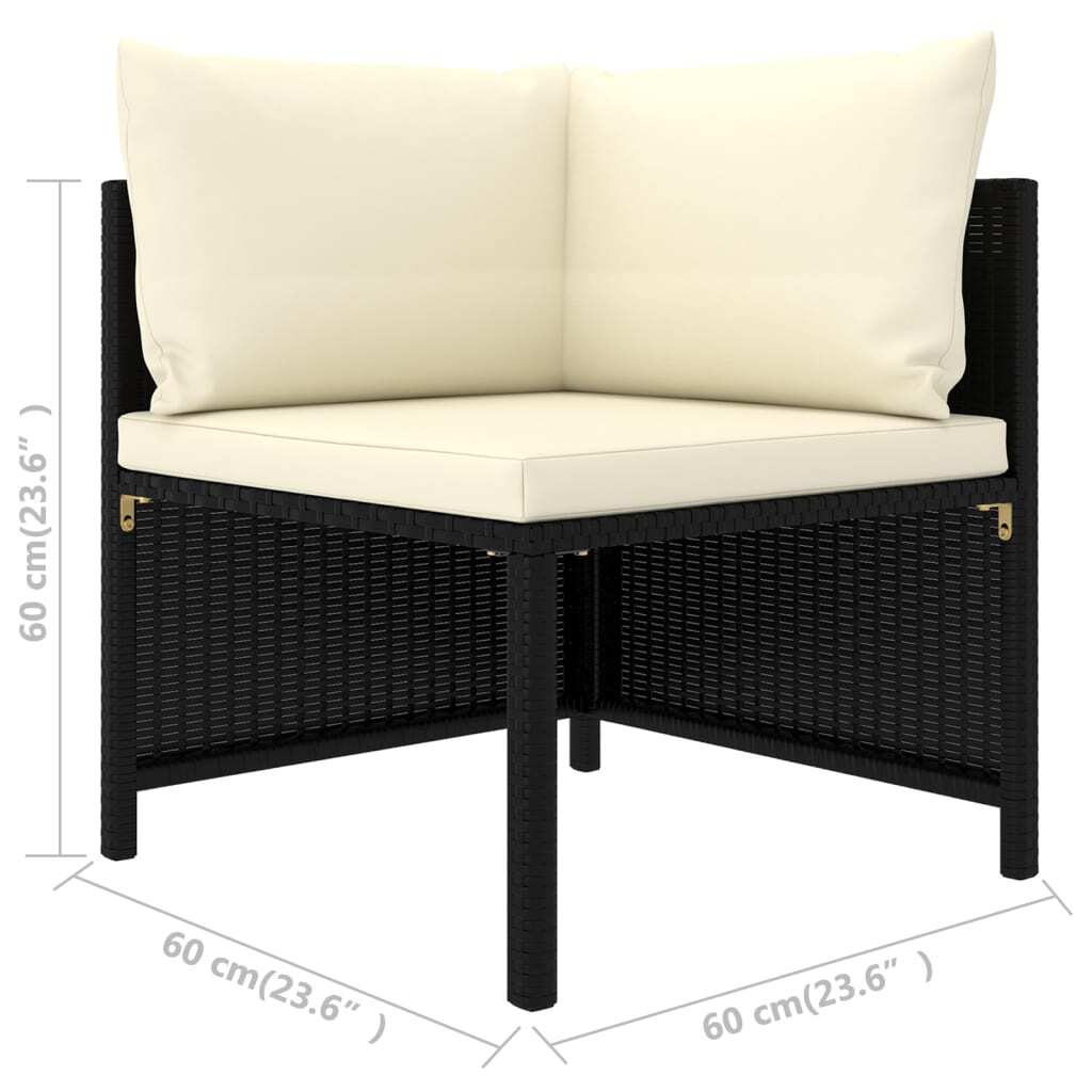 Garden Sofa Set Black, Cream White - Galactic capuchin