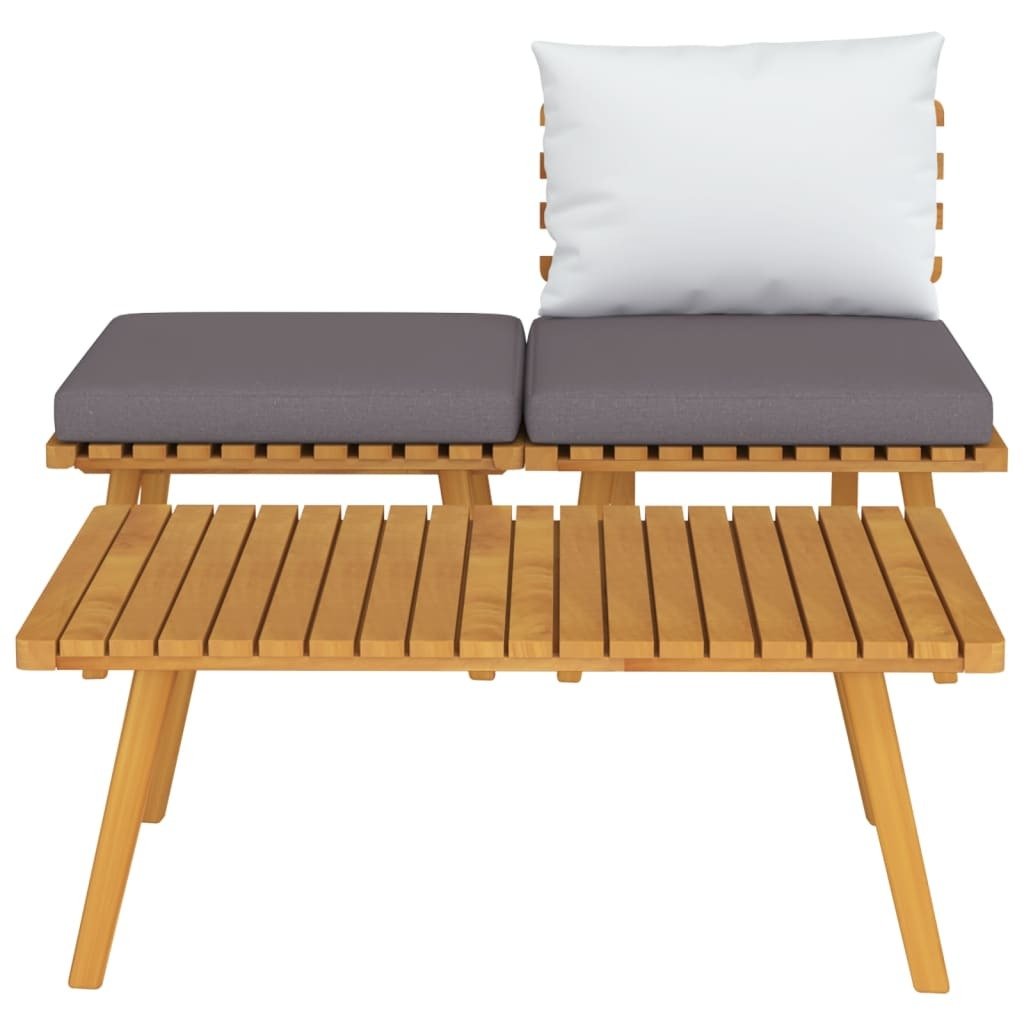 3 Piece Patio Lounge Set with Cushions Solid Acacia Wood - Galactic capuchin