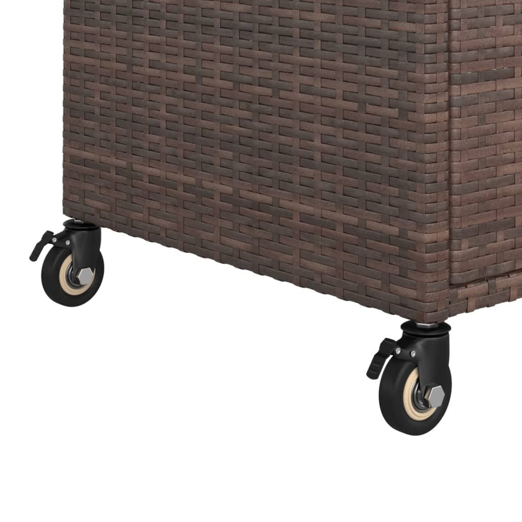 Bar Cart with Drawer Brown 39.4"x17.7"x38.2" Poly Rattan - Galactic capuchin