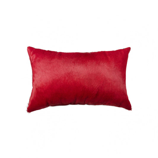 12" X 20" X 5" Wine Cowhide Pillow - Galactic capuchin