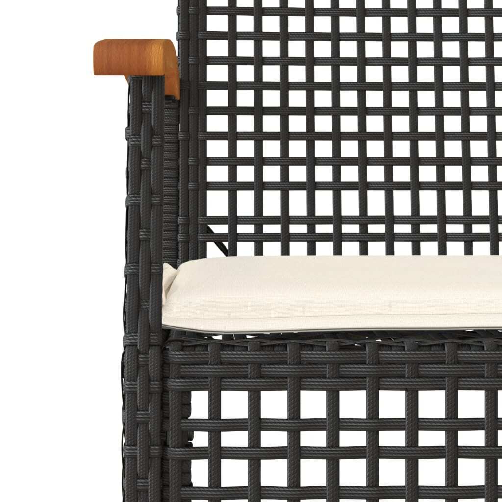 Garden Dining Set Black PE rattan 3 Piece Set Removable Covers - Galactic capuchin