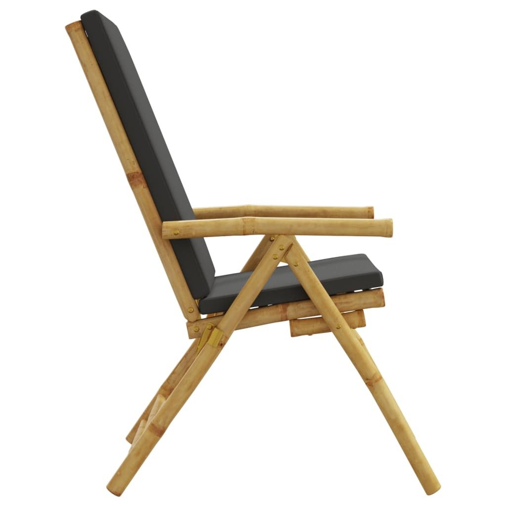 Folding Patio Reclining Chairs 2 pcs with Cushions Bamboo - Galactic capuchin