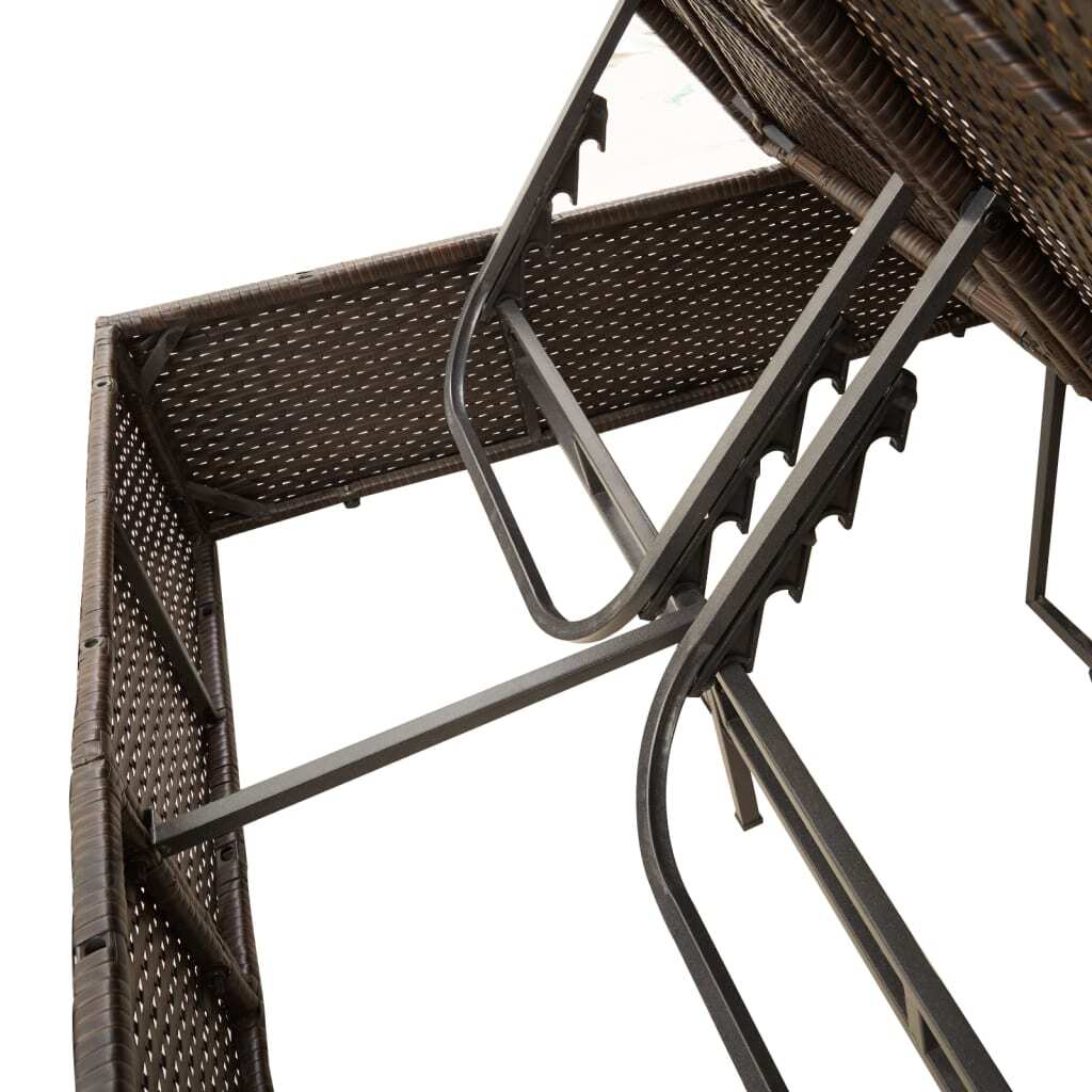 Double Sun Lounger with Cushions&Parasol Brown Poly Rattan - Galactic capuchin