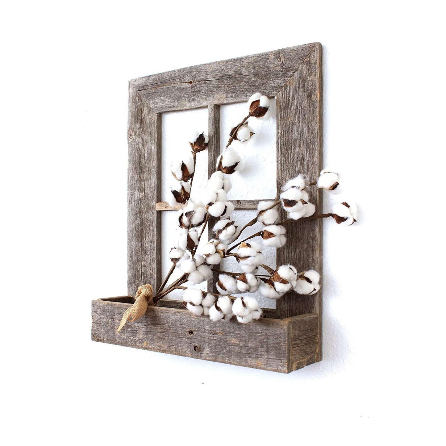 22X18 Rustic Weatered Grey Window Frame With Planter - Galactic capuchin