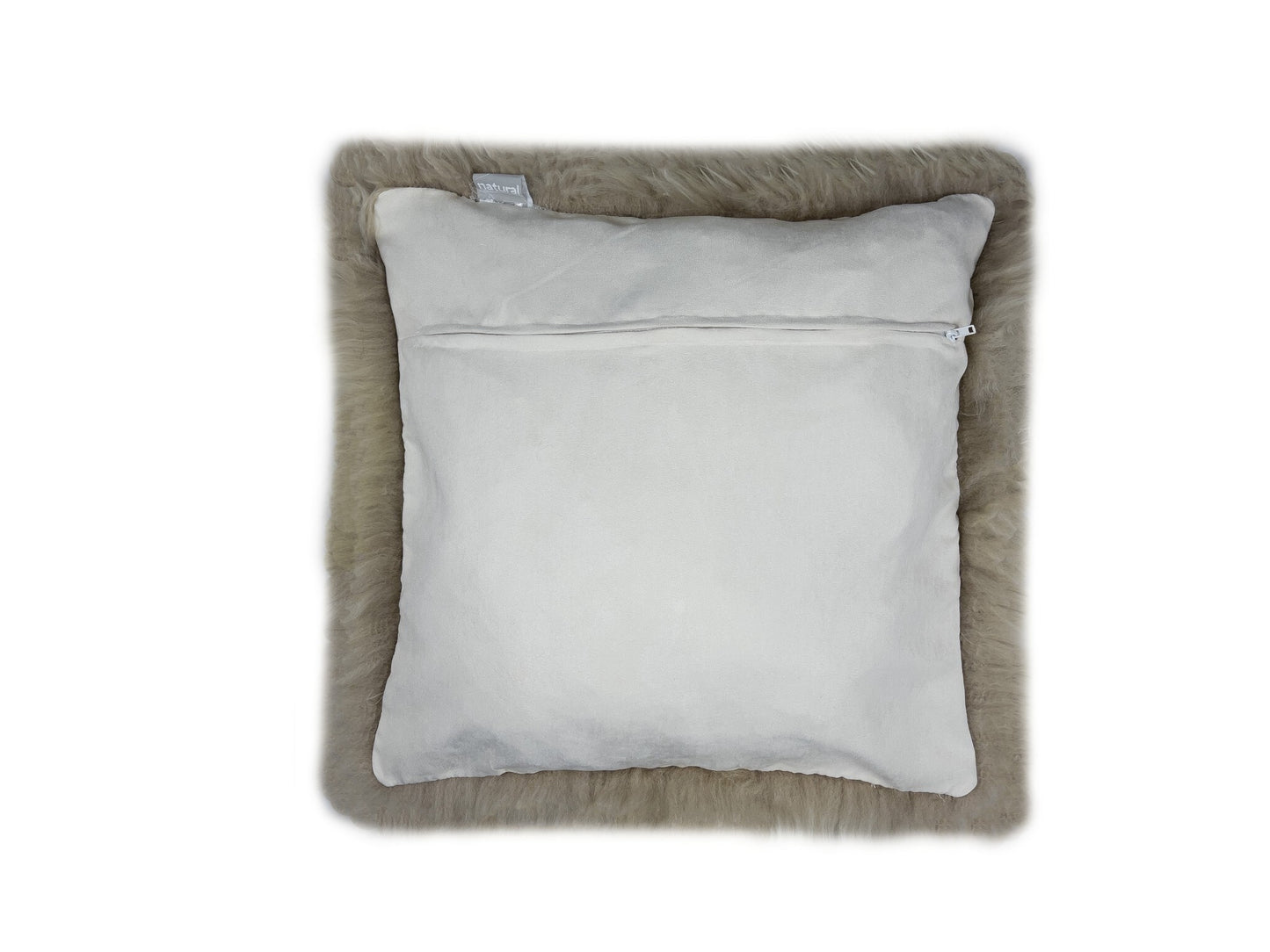 18" Taupe Sheepskin Throw Pillow - Galactic capuchin