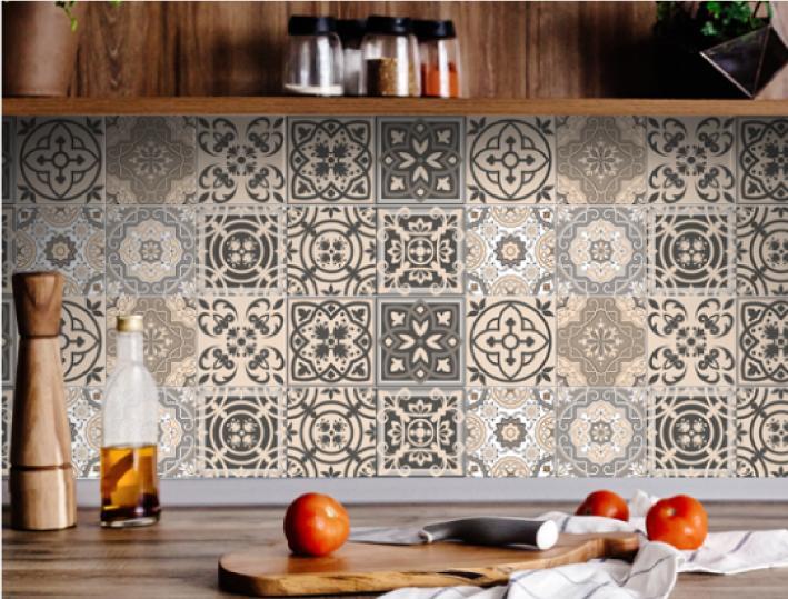 5" X 5" Espresso Brown Mosaic Peel And Stick Removable Tiles - Galactic capuchin