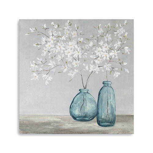 White Spring Flowers Unframed Print Wall Art - Galactic capuchin