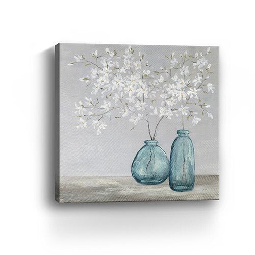 White Spring Flowers Unframed Print Wall Art - Galactic capuchin