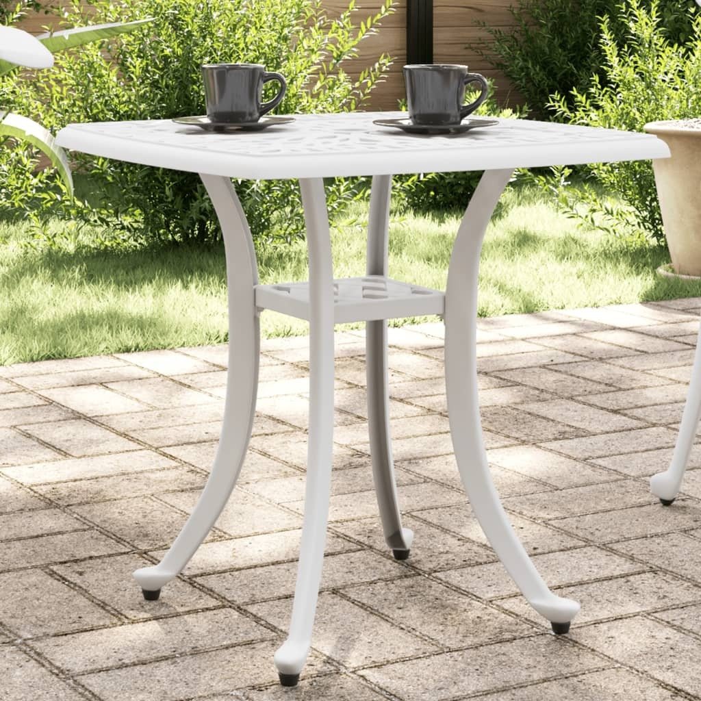Patio Table White 20.9"x20.9"x20.9" Cast Aluminum - Galactic capuchin