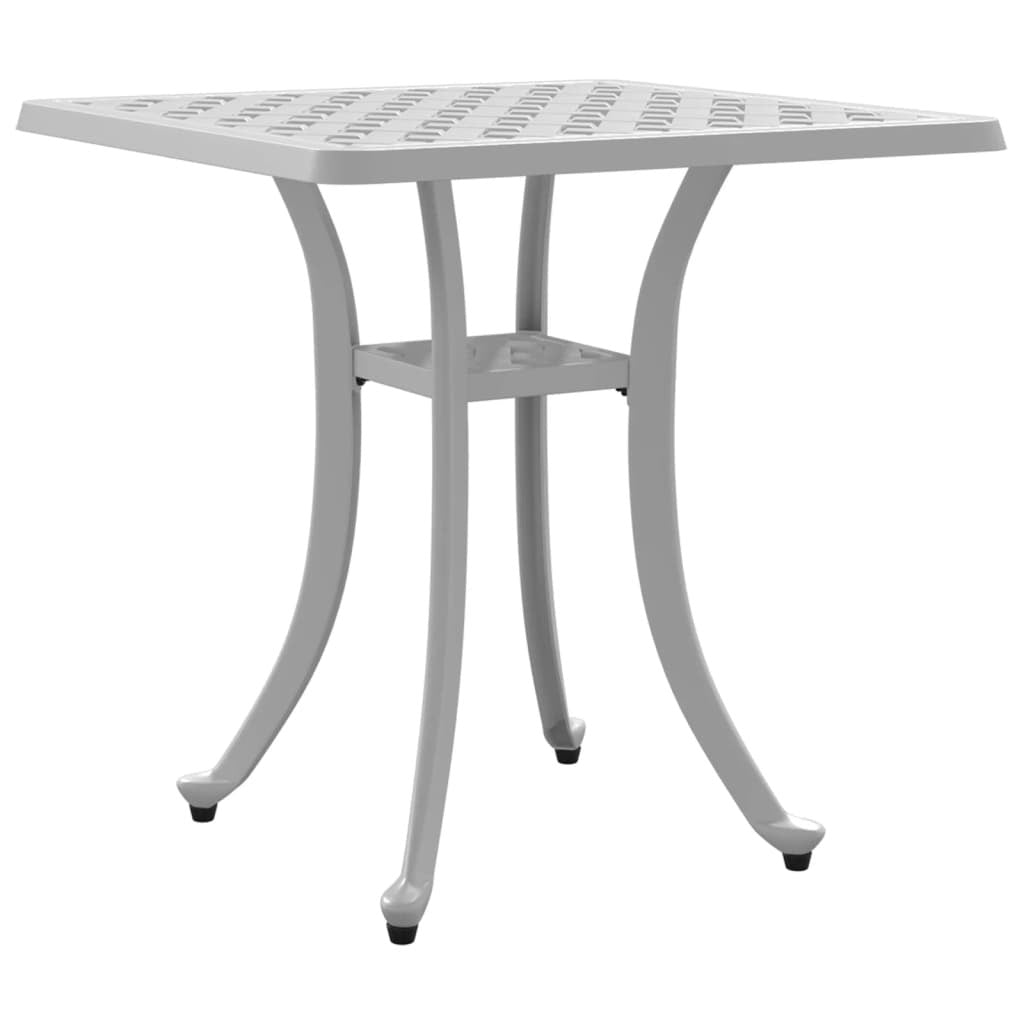 Patio Table White 20.9"x20.9"x20.9" Cast Aluminum - Galactic capuchin
