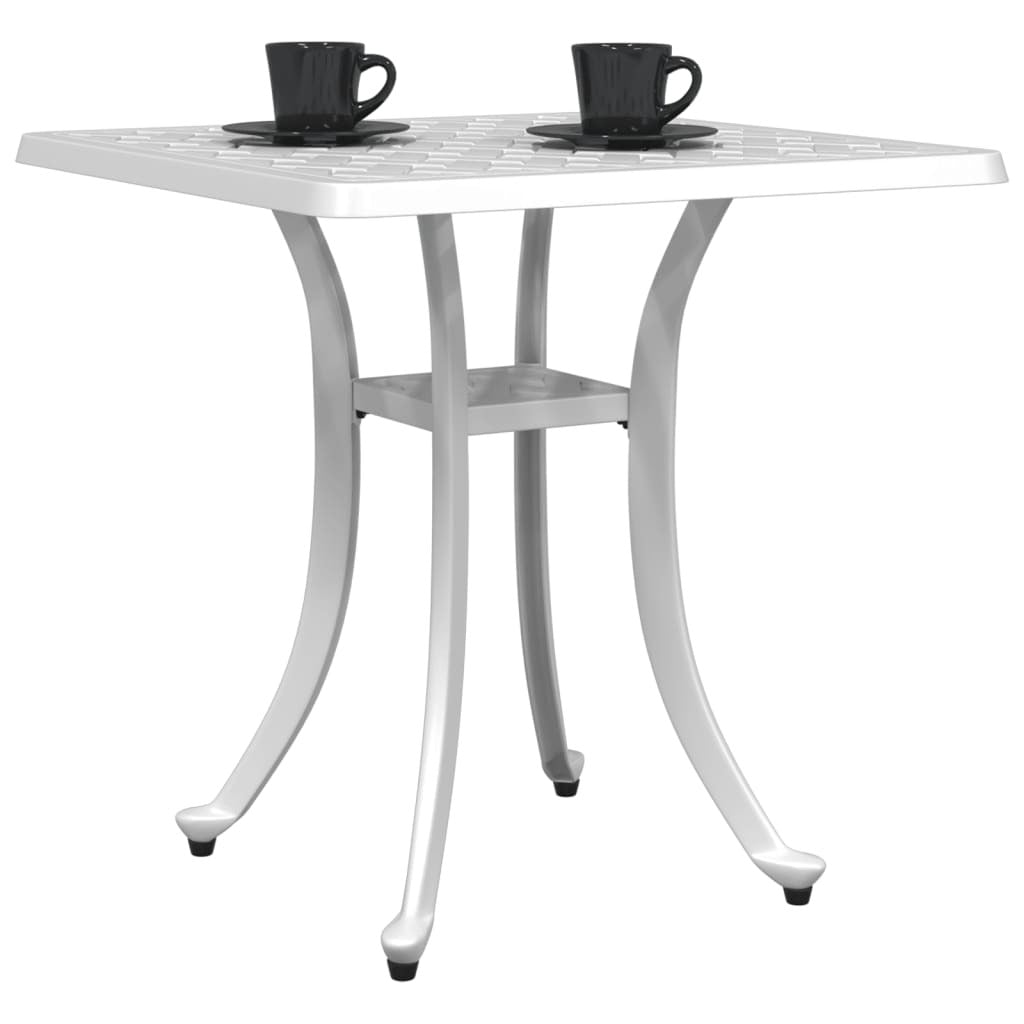 Patio Table White 20.9"x20.9"x20.9" Cast Aluminum - Galactic capuchin