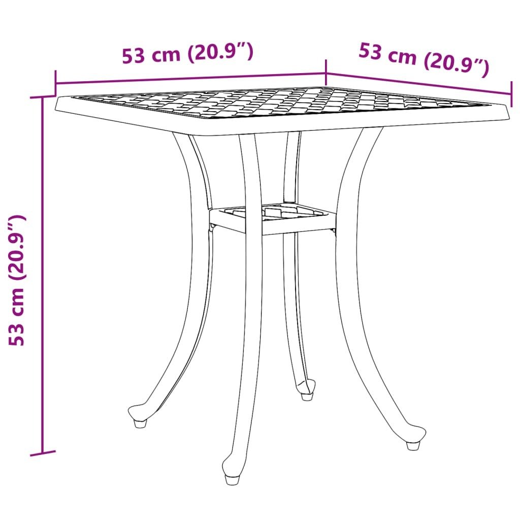 Patio Table White 20.9"x20.9"x20.9" Cast Aluminum - Galactic capuchin