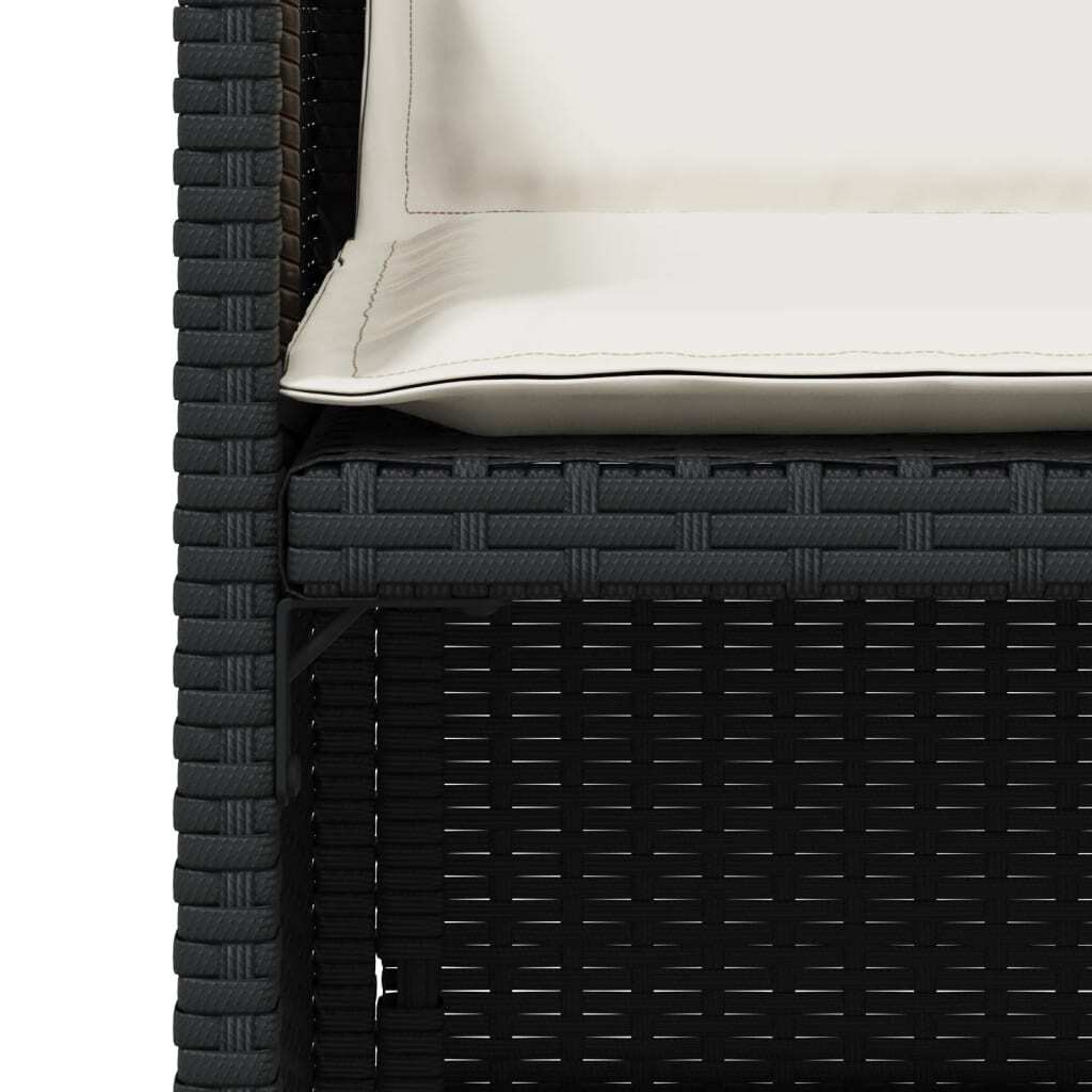 Patio Chairs with Cushions 4 pcs Black Poly Rattan - Galactic capuchin