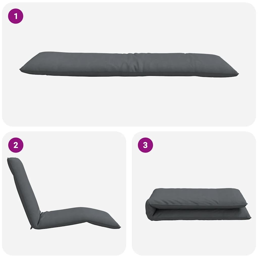 Sun Lounger Gray Oxford fabric, metal, foam Large Collapsible - Galactic capuchin
