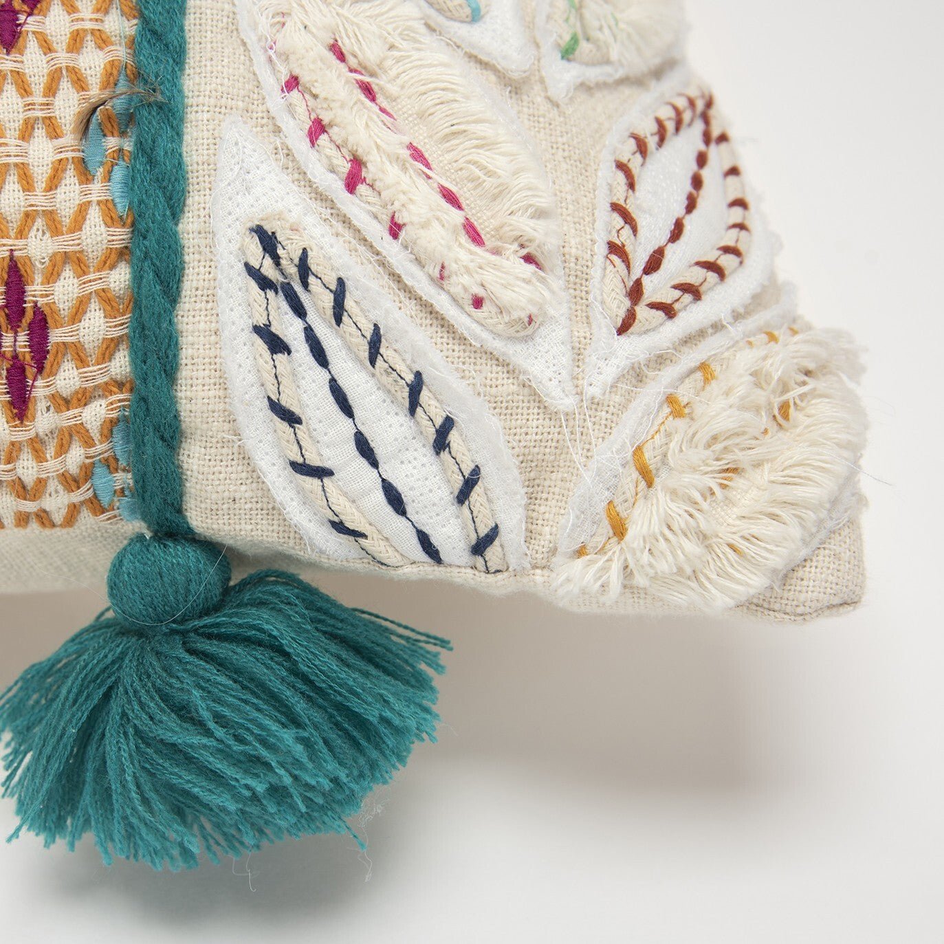 Multicolored Ornate Panel Lumbar Pillow - Galactic capuchin
