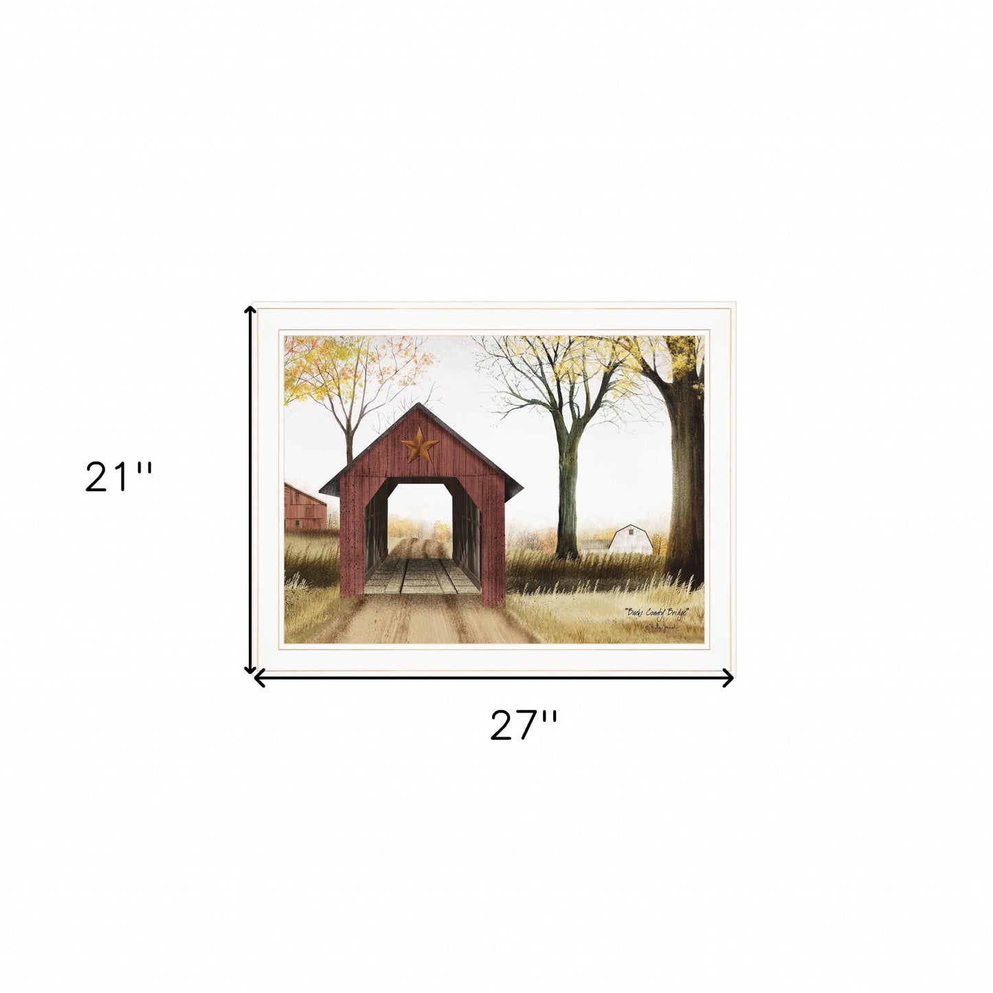 Buck County Bridge 1 White Framed Print Wall Art - Galactic capuchin