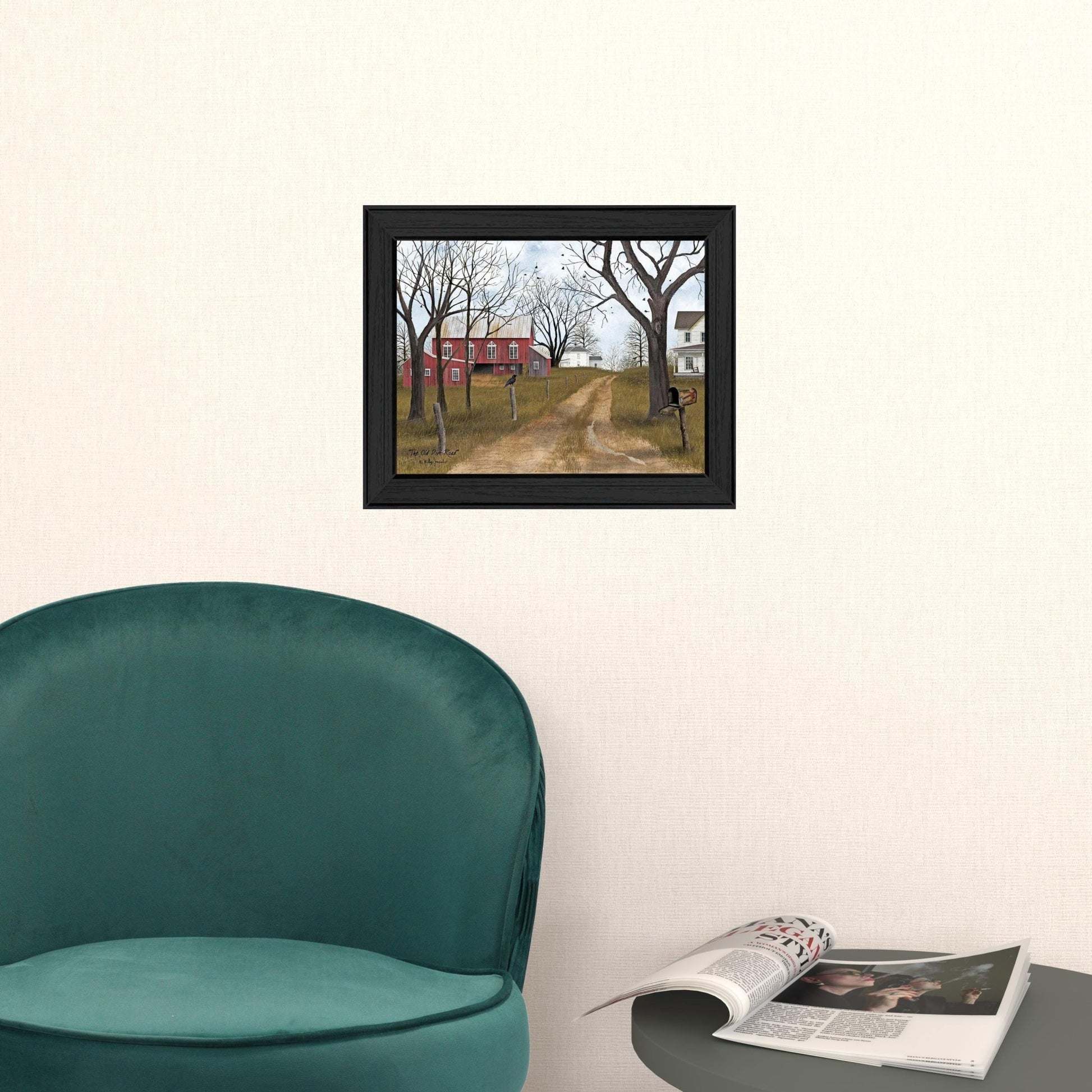 The Old Dirt Road 1 Black Framed Print Wall Art - Galactic capuchin