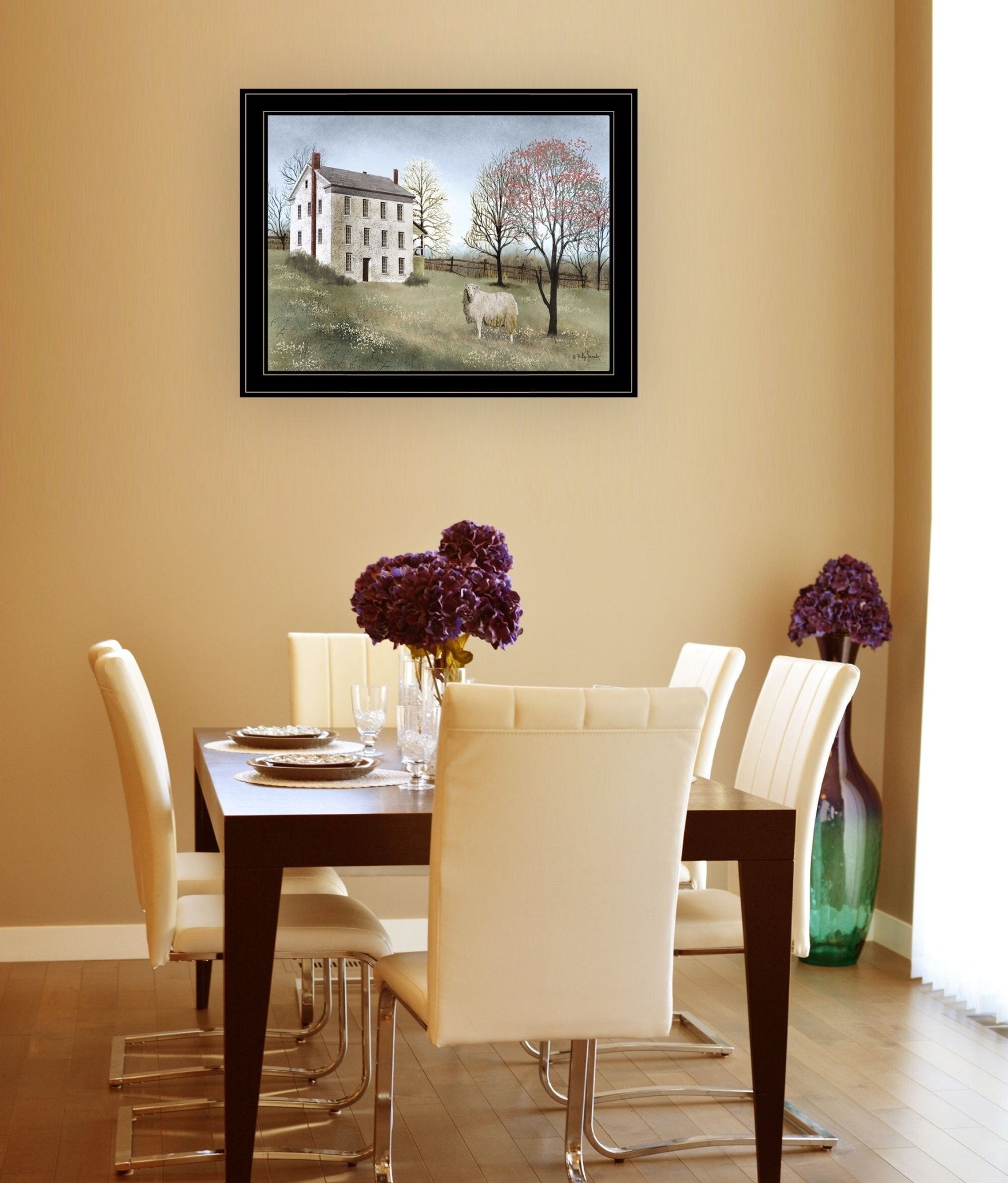 Spring at White House Farm 4 Black Framed Print Wall Art - Galactic capuchin