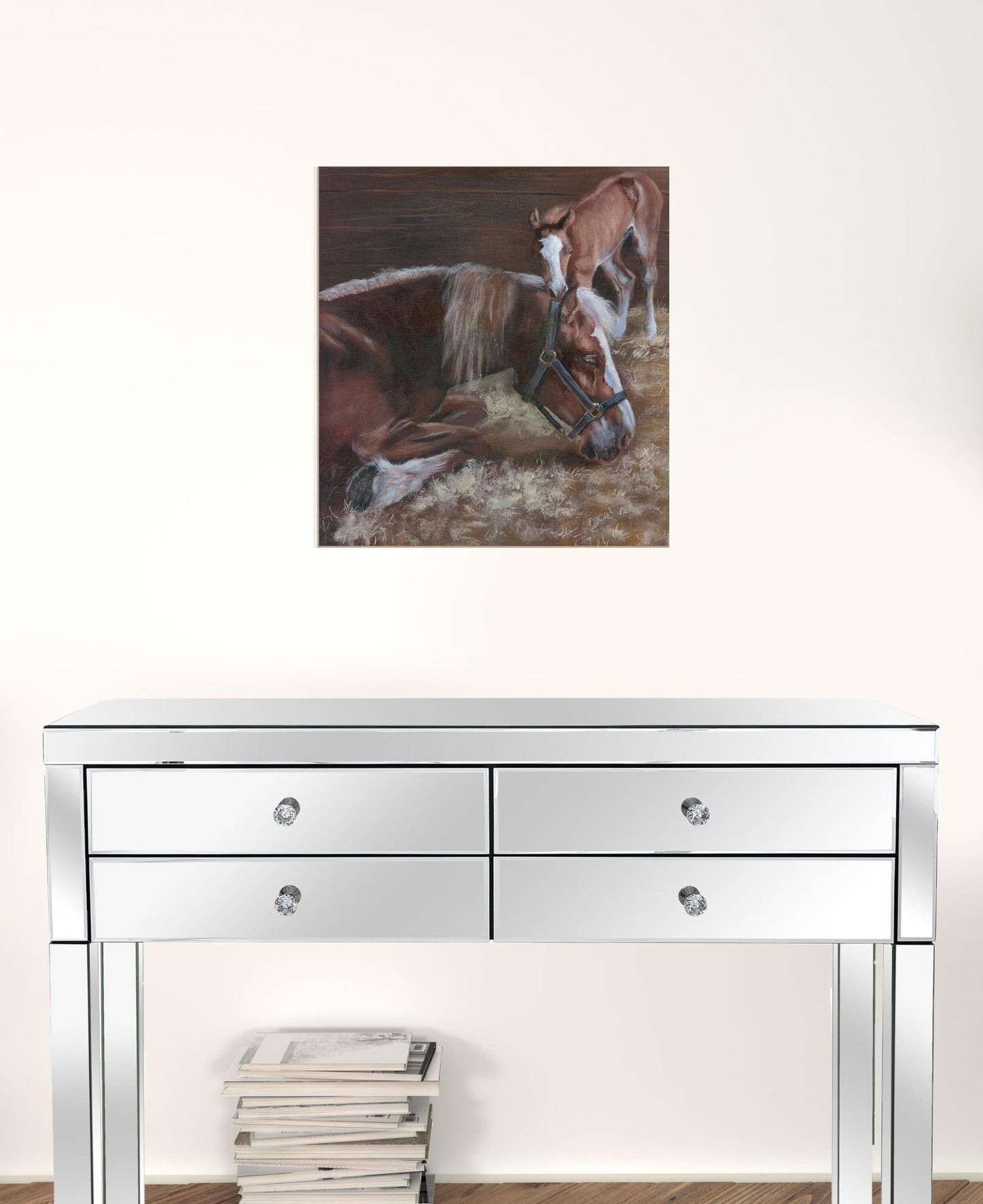 A Mother Love Horses 1 White Framed Print Wall Art - Galactic capuchin