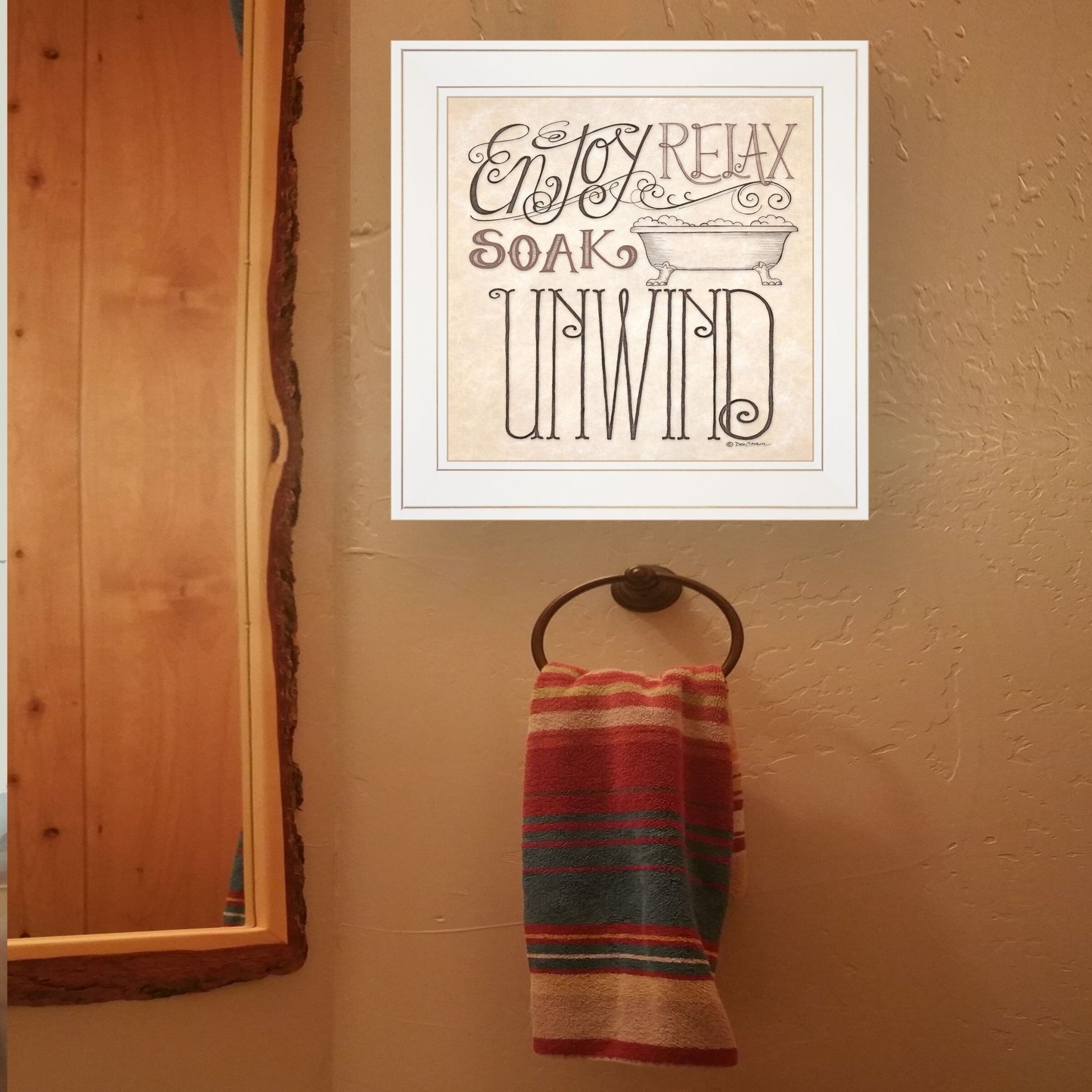 Soak and Relax 2 White Framed Print Bathroom Wall Art - Galactic capuchin